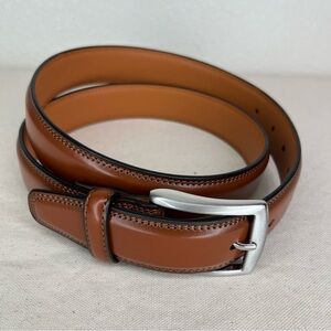 Leather Dress Belt Brown Mens 34
